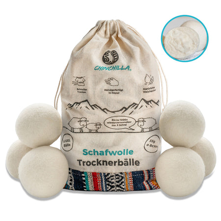 Trocknerbälle aus Schafwolle| für flauschig weiche & fluffige Wäsche